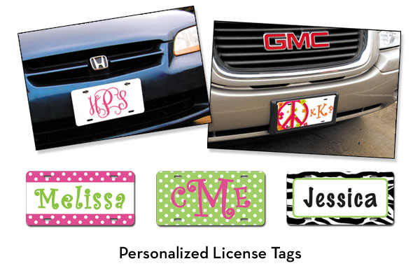 Monogrammed Car Tags