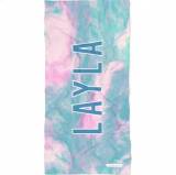 Personalized Marble Beach Towel Blue
