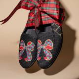 ByPaige Needlepoint Loafer In Tartan Bow