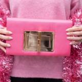 Lisi Lerch Lillian Pink Faille Clutch