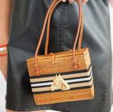 Lisi Lerch Tan & Black Stripe Bee Emory Bag