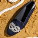 By Paige Navy Knot Ladies Needlepoint Loafers