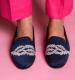 By Paige Navy Knot Ladies Needlepoint Loafers