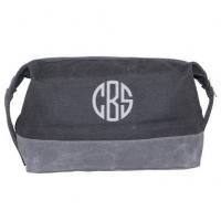 Personalized Waxed Dopp Kit in Black