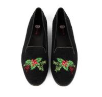 ByPaige Needlepoint Loafer in Holly on Black
