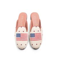 ByPaige Needlepoint Tan with American Flag Mule