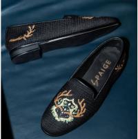  ByPaige Needlepoint Loafer in Antler Crest 