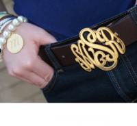 Monogrammed Belt Buckle In Sterling Silver 