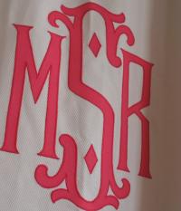 Matouk Monogrammed Diamond Pique Shower Curtain 