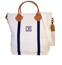 Monogrammed Flight Bag in Navy Trim 