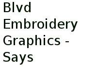 Blvd Embroidery Graphics - Says