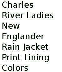 Charles River Ladies New Englander Rain Jacket Print Lining Colors