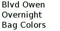 Blvd Owen Overnight Bag Colors