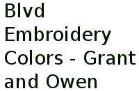 Blvd Embroidery Colors - Grant And Owen