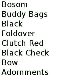 Bosom Buddy Bags Black Foldover Clutch Red Black Check Bow Adornments