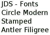 Jds - Fonts Circle, Modern, Stamped, Antler, Filigree