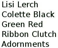 Lisi Lerch Colette Black Green Red Ribbon Clutch Adornments