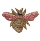 Pink Embroidered Bee