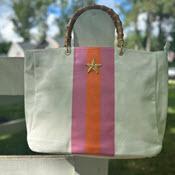 White With Pink And Orange Stripe