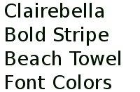 Clairebella Bold Stripe Beach Towel Font Colors