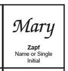 Zapf Name Or Single