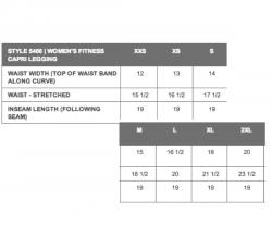 Charles River Fitness Capri Sizes