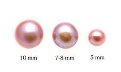 Pearl Girls Pink Pearl Stud Sizes