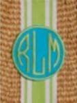 Key West - Turquoise Patch - Lime Monogram