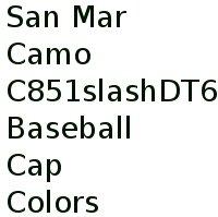 San Mar Camo C851/dt600 Baseball Cap Colors