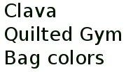 Clava Quilted Gym Bag Colors