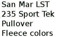 San Mar Lst 235 Sport Tek Pullover Fleece Colors