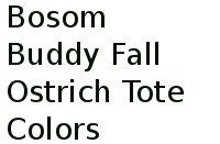 Bosom Buddy Fall Ostrich Tote Colors