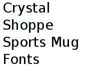 Crystal Shoppe Sports Mug Fonts