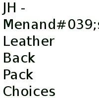 Jh - Men's Leather Back Pack Choices 