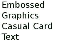 Embossed Graphics Casual Card Text