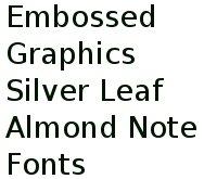 Embossed Graphics Silver Leaf Almond Note Fonts