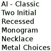 Ai - Classic Two Initial Recessed Monogram Necklace Metal Choices 