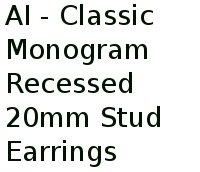 Ai - Classic Monogram Recessed 20mm Stud Earrings 