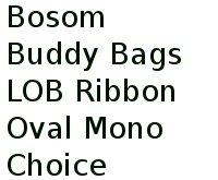 Bosom Buddy Bags Lob Ribbon, Oval, Mono Choice  