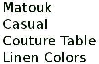 Matouk Casual Couture Table Linen Colors