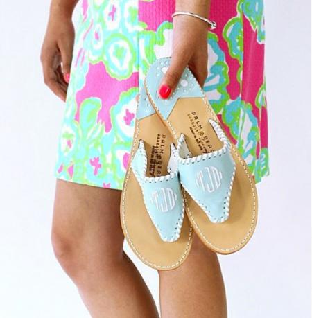 palm beach monogrammed sandals and classic sandals