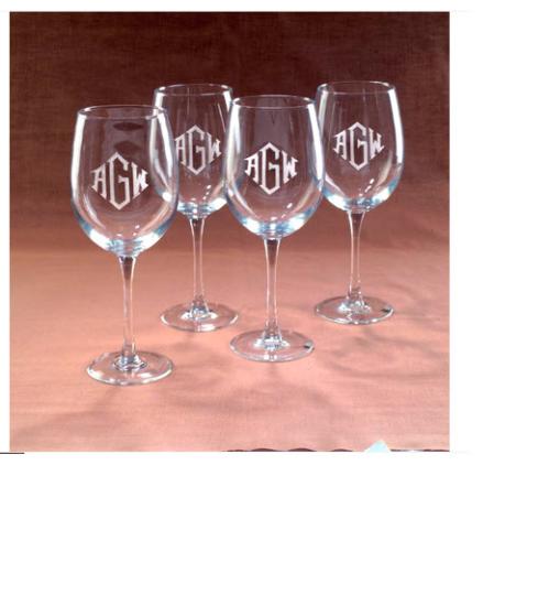 8977 Personalized 8 oz Wine Glasses set of Four