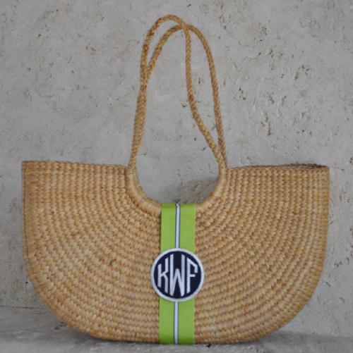 Monogrammed Over the Shoulder Soft Handle Basket  Apparel & Accessories > Handbags > Tote Handbags