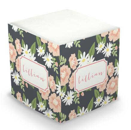 Boatman Geller Personalized Lillian Floral Memo Cube  Office Supplies > General Supplies > Paper Products > Sticky Notes