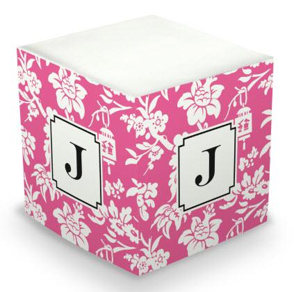 Boatman Geller Anna Floral Raspberry Memo Cube  Office Supplies > General Supplies > Paper Products > Sticky Notes