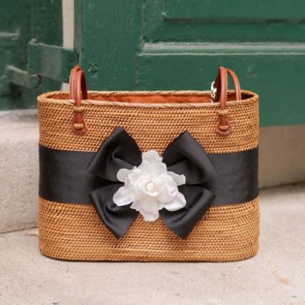 Lisi Lerch Charlotte with Bow and Gardenia Basket  Apparel & Accessories > Handbags > Shoulder Bags