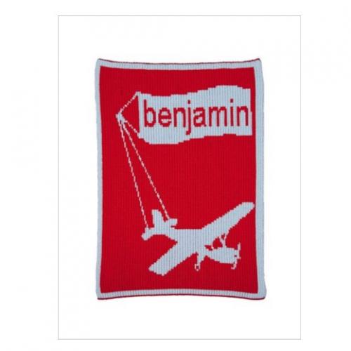 Airplane and Name Banner Butterscotch Blankees  Home & Garden > Linens & Bedding > Bedding > Blankets