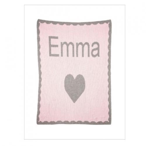 Single Heart and Scalloped Edge Personalized Butterscotch Blankees  Home & Garden > Linens & Bedding > Bedding > Blankets