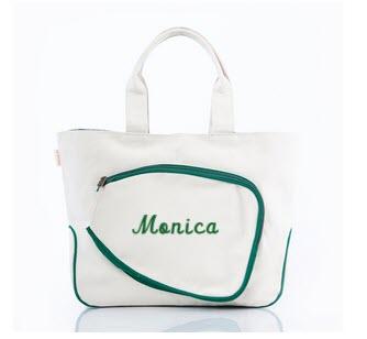 Personalized Pickleball Bag Natural & Emerald BACKORDERED  Sporting Goods > Pickleball