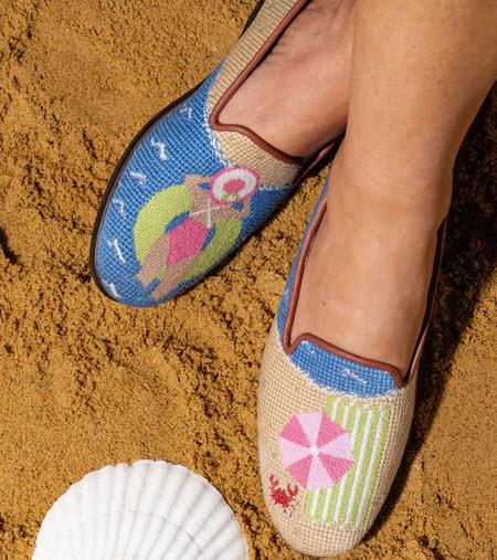 ByPaige Beach Day Needlepoint Loafers  Apparel & Accessories > Shoes > Loafers